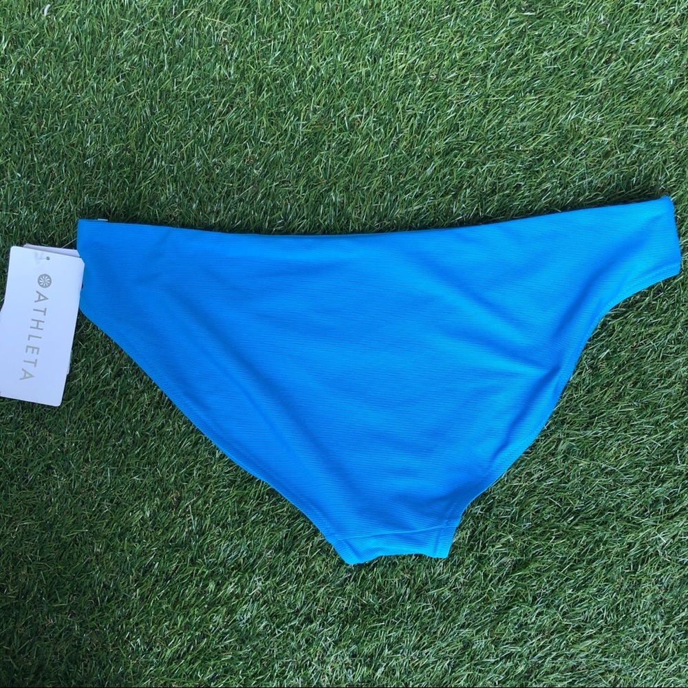 Athleta Cloudbreak Rib Mid Rise Bikini Bottom Blue - Picture 4 of 5